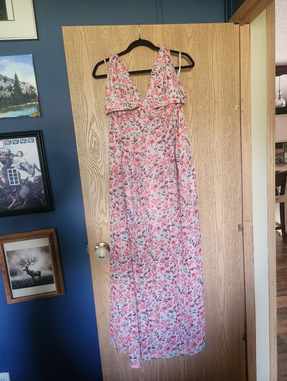 Shein Floral Backless Dress Size L